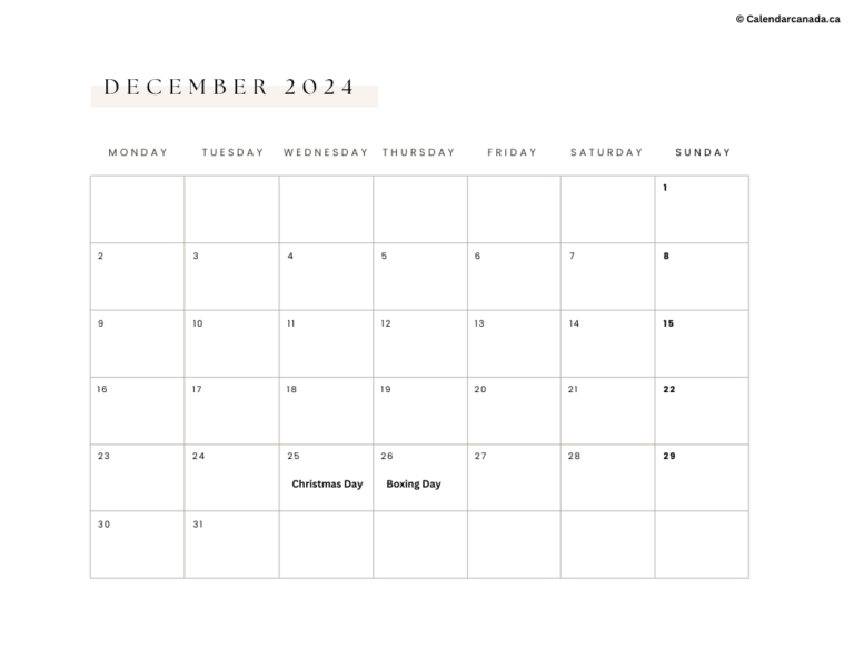 December 2024 Calendar With Holidays Free Templates Free Printable