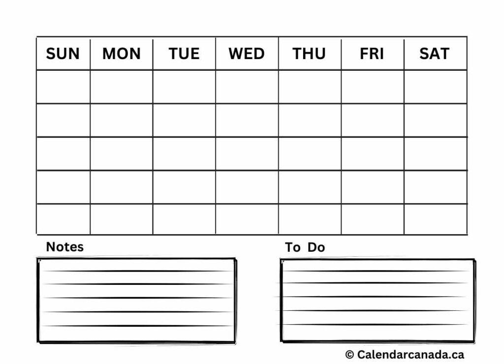 Blank Calendar With To Do