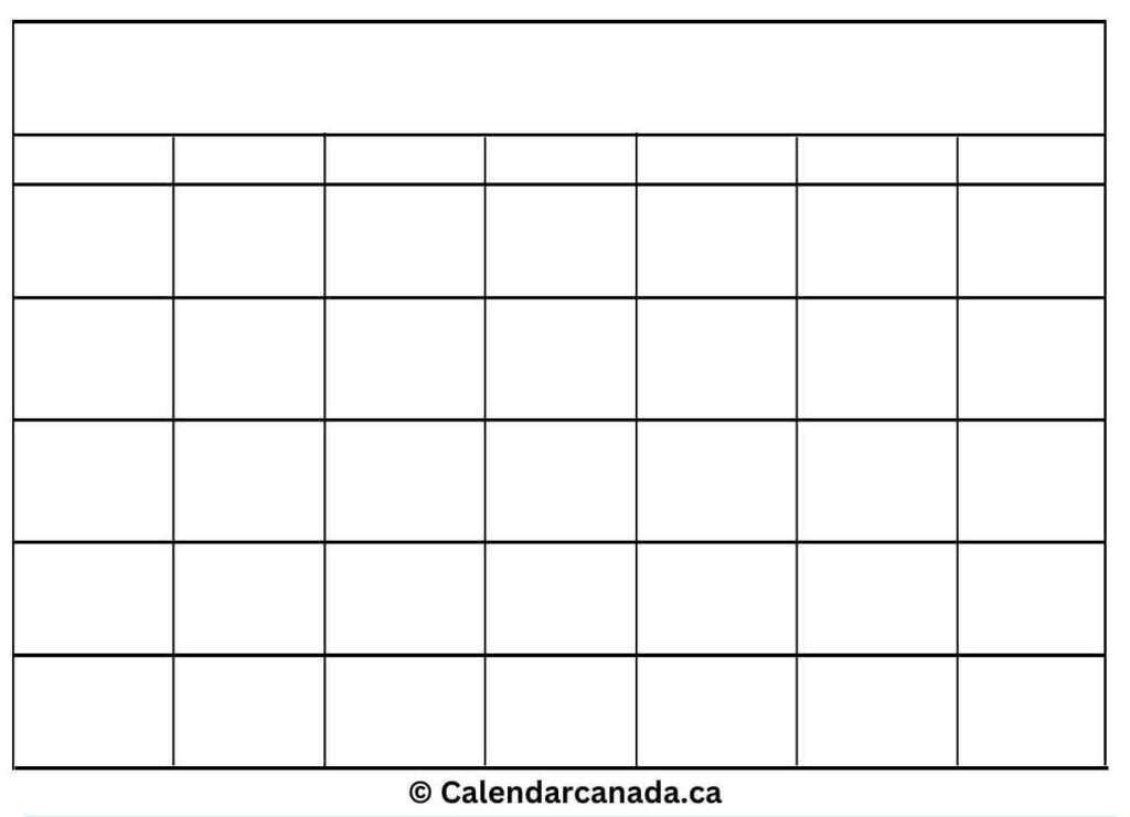 Blank Calendar (no days)
