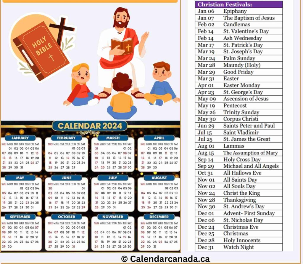 Christian Calendar 2024