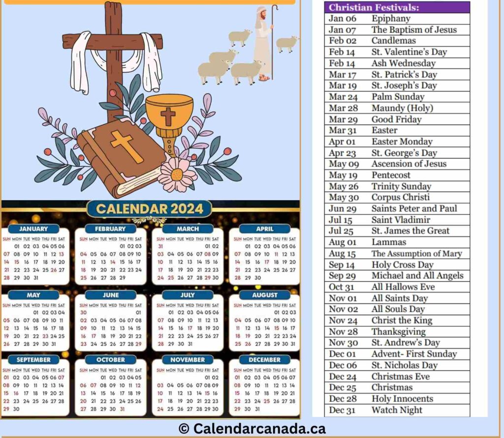 Christian Calendar Template
