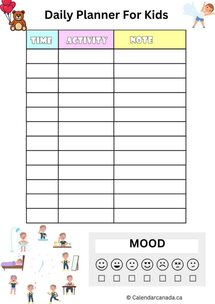 Daily Planner For Kids