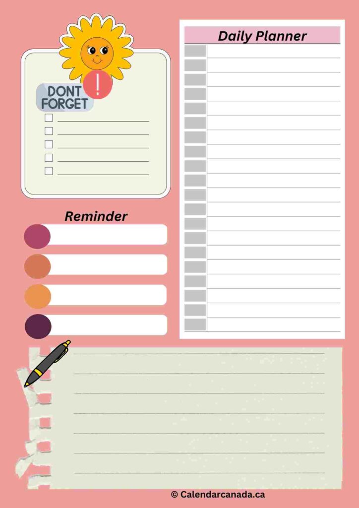 Daily Planner Template 2
