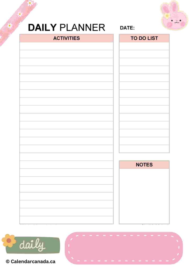 Daily Planner Template With To Do