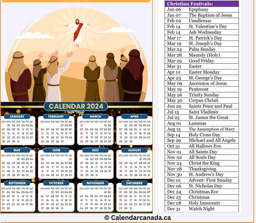 Free Printable Christian Calendar Template