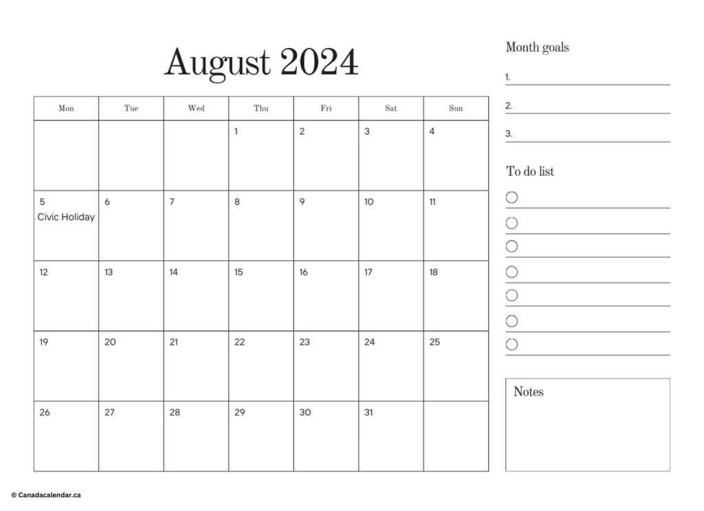August 2024 Calendar With Holidays