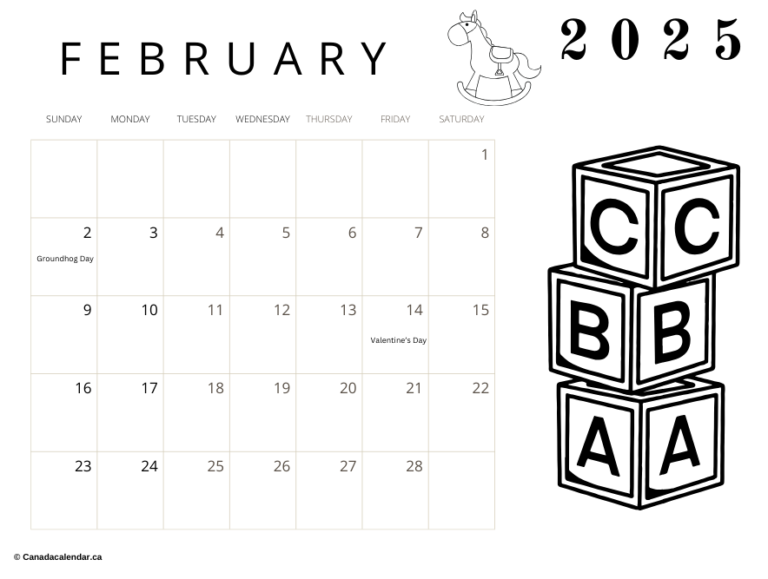 February 2025 Calendar With Holidays [Free Template] Free Printable