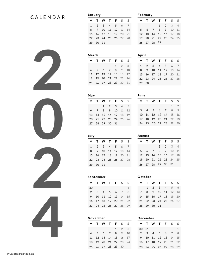 Free 2024 Calendar PDF Templates