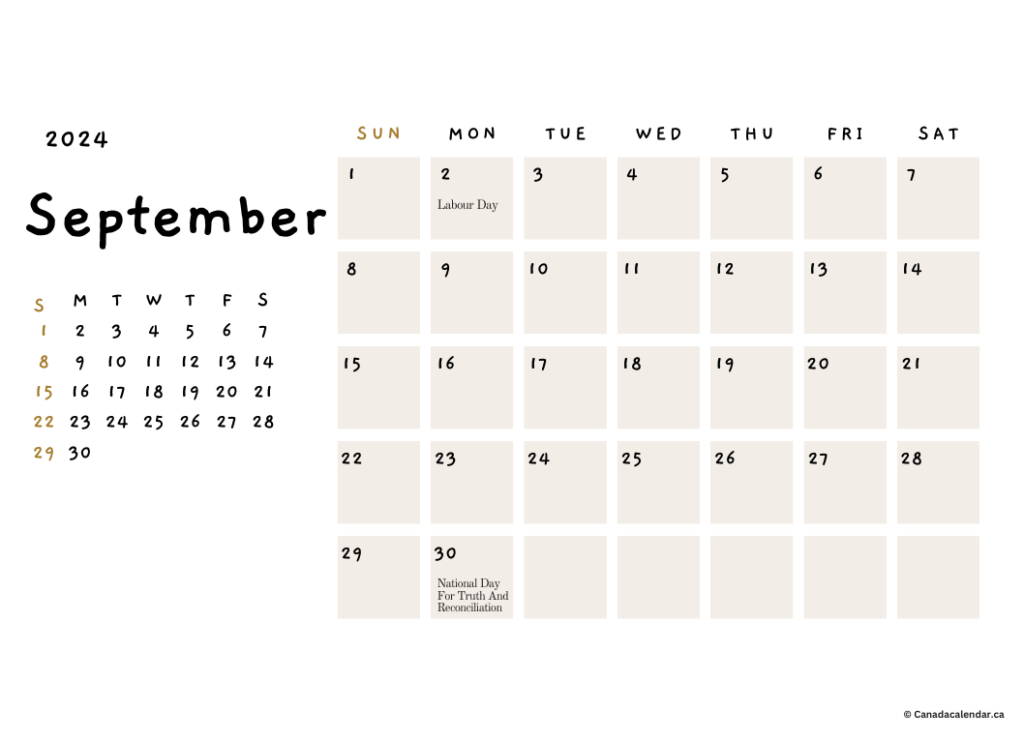 Free 2024 September Calendar With Holidays