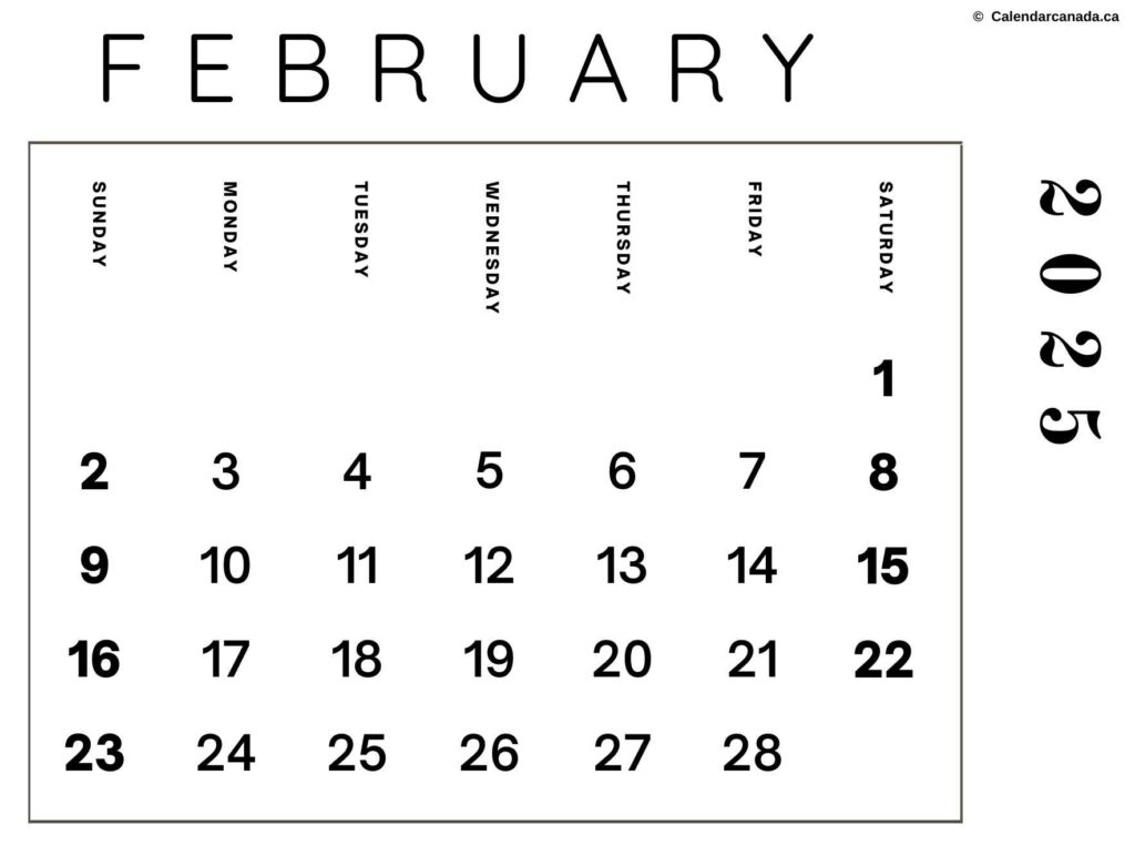 Free February 2025 Calendar Printable 
