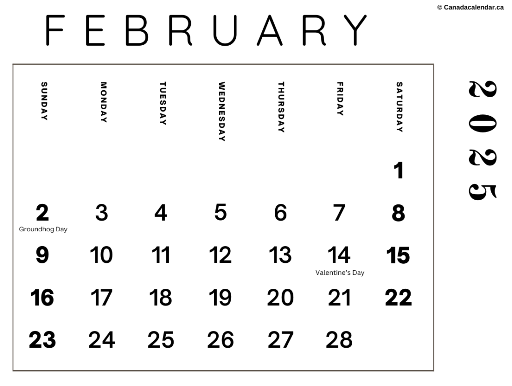 Free February 2025 Calendar With Holidays Printable