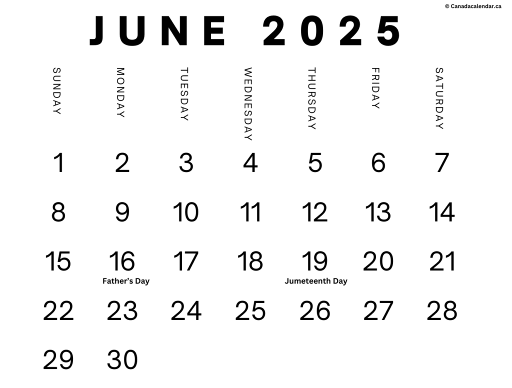 Free Printable June 2025 Calendar With Holidays